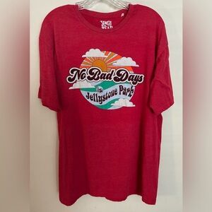 Yogi Bear Red Unisex Crewneck Graphic Tee Vintage-Style Nostalgia; Size XL